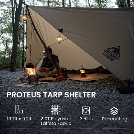 OneTigris ROTEUS Rain Fly Camping Tarp 天幕 | 適用於吊床或行山露營庇護所