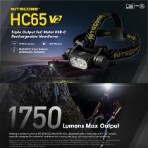 NITECORE HC65 V2 (1750流明) USB-C充電頭燈