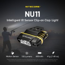 NITECORE NU11 智能感應帽夾燈 Motion Sensor Clip-On Cap Light 150 lumens 流明