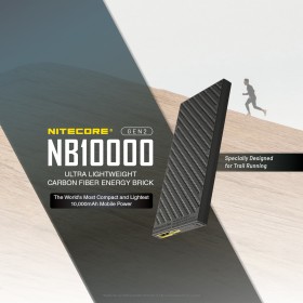 NITECORE NB10000 Carbon Power Bank (GEN2) 超輕碳纖行動電源 煥新版 僅150g | 容量10000mAh | 登山 露營 輕裝備