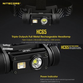 NITECORE HC65 (1000流明) 可充電 LED 前照燈