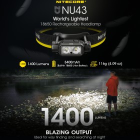 NITECORE NU43 Headlamp 高亮度 1400 lumens 流明 頭燈